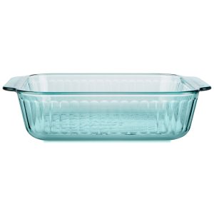 Pyrex? Sculpted Tinted Glass 8 Square Baking Dish. Aqua