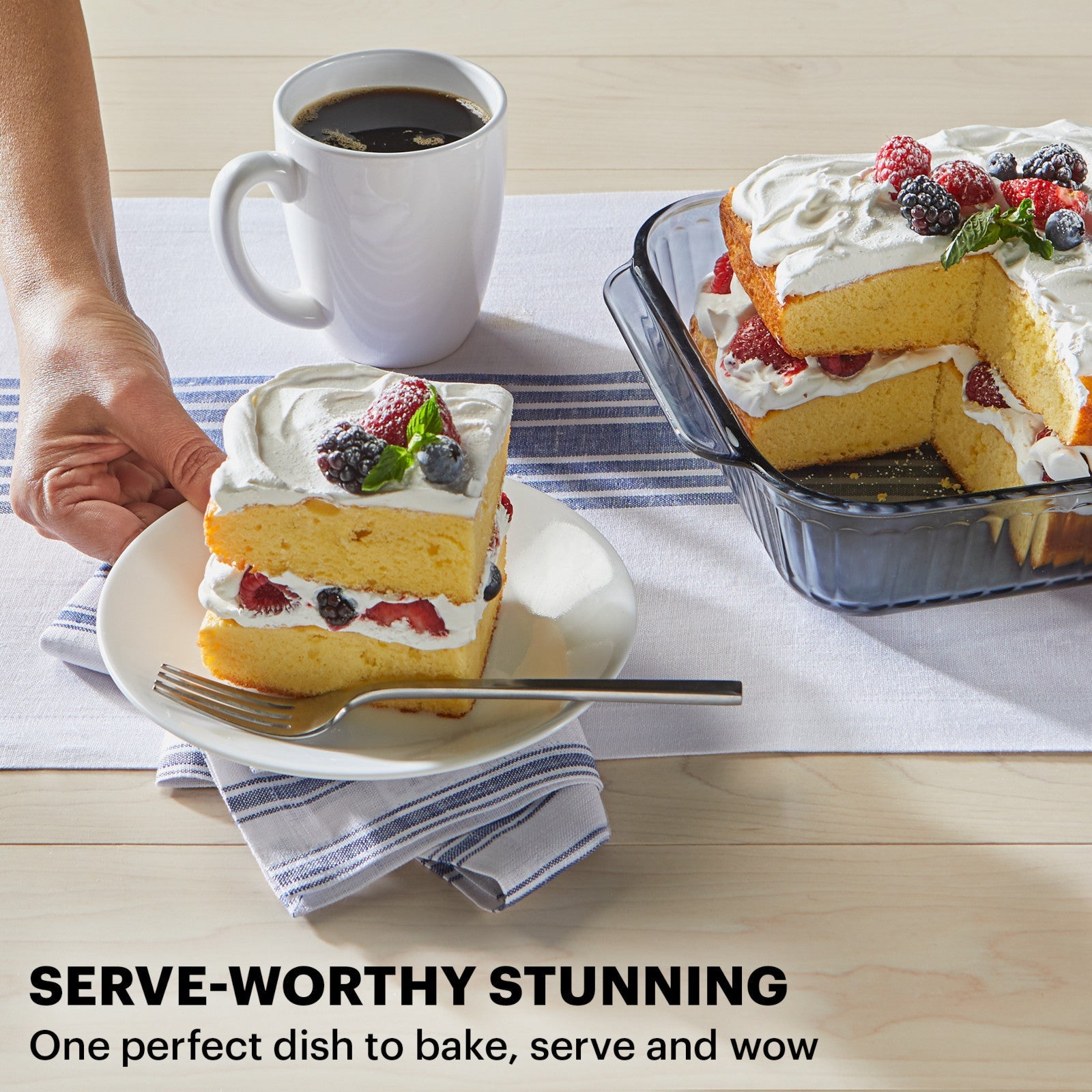 Pyrex® Sculpted Tinted Colors 8 Square Baking Dish. Smoke - Image 3