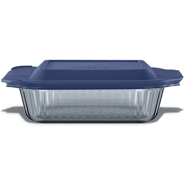 Pyrex® Colors Sculpted Tinted 8 Square Baking Dish with Plastic Lid. Smoke