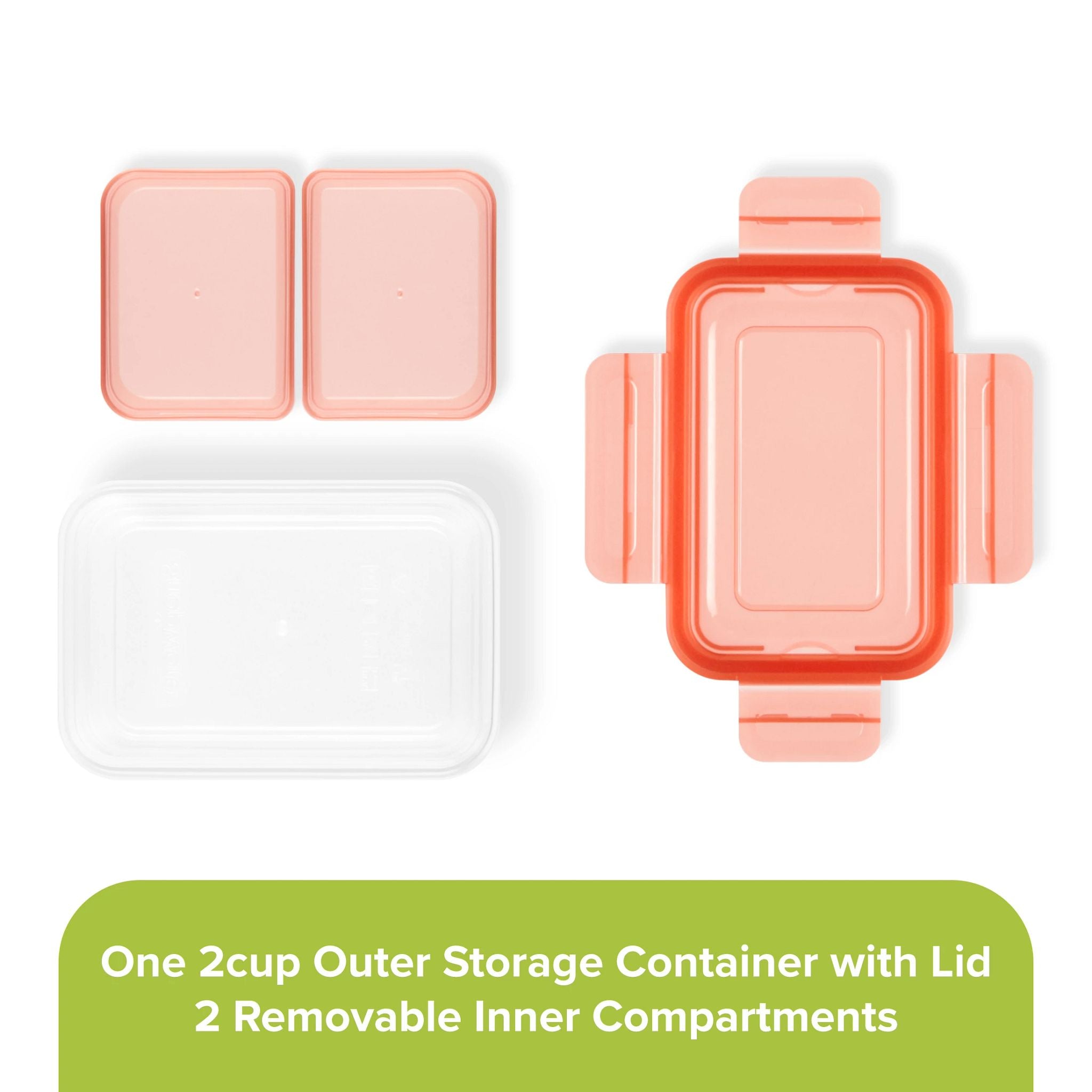 Snapware? Meal Prep Divided: 2-cup Rectangle Storage Container. 2-Section - Image 3