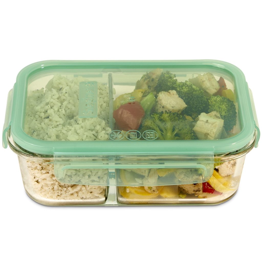 Snapware? MealBox? 4-cup Divided Glass Storage Container with Lid